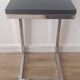 Contemporary C design side table — Heavy chrome steel and top