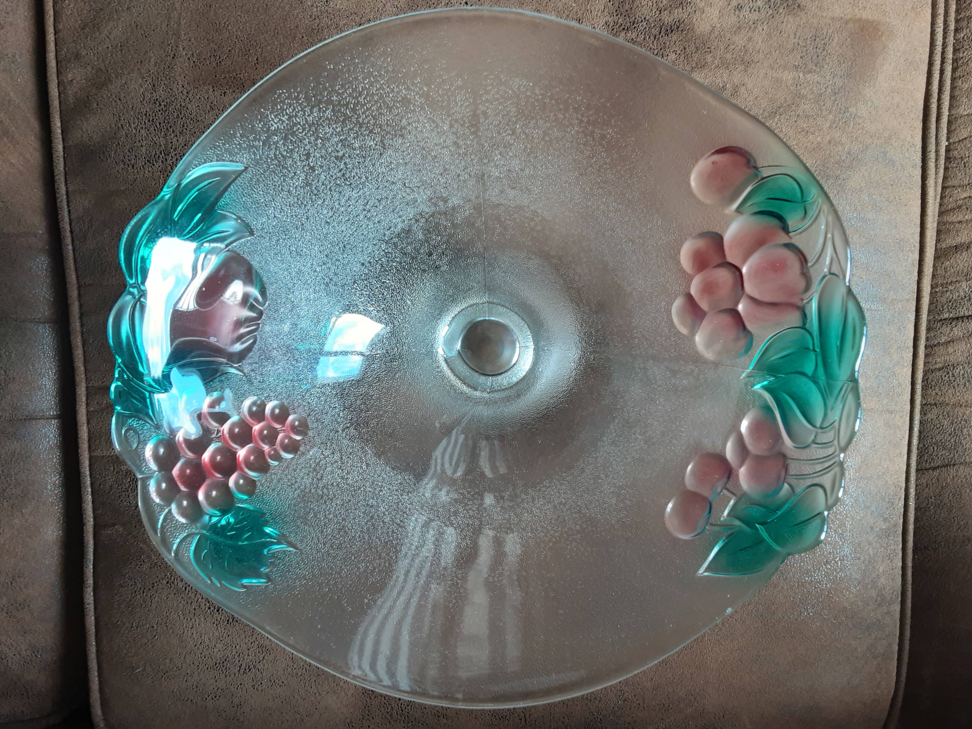 Large salad bowl on crystal foot