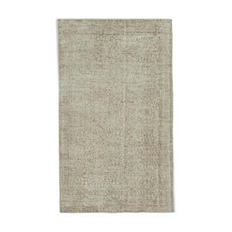 Handmade Vintage Oriental Beige Carpet 160 cm x 267 cm