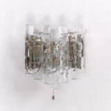 Crystal ice glass wall lamp design by J. T. Kalmar 1960