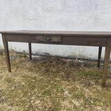 Table de ferme en chêne massif merisier