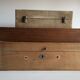 Ensemble de 3 boites en bois toilette de pension vintage