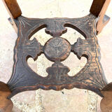 Old harness in wood with marble top