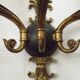 Set of 3 Bronze French Empire Style Triple Light Wall Sconces Neoclassical