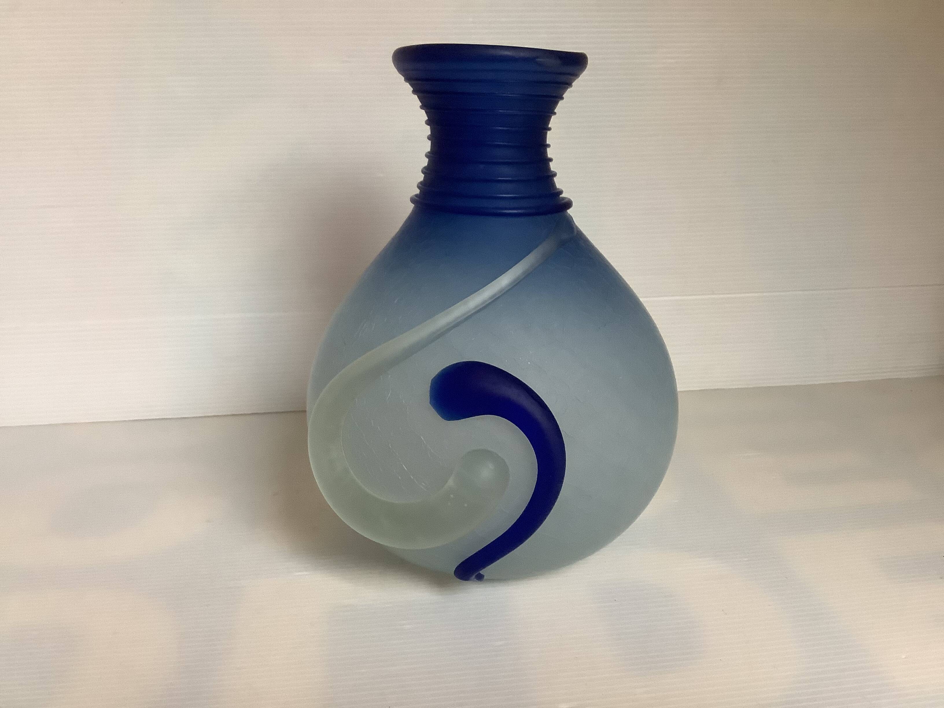 Cobalt blue vase in Murano style