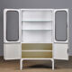 Vintage glass & iron medical cabinet, 1970s