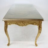 Coffee table - Wood, Glass, Gold leaf
