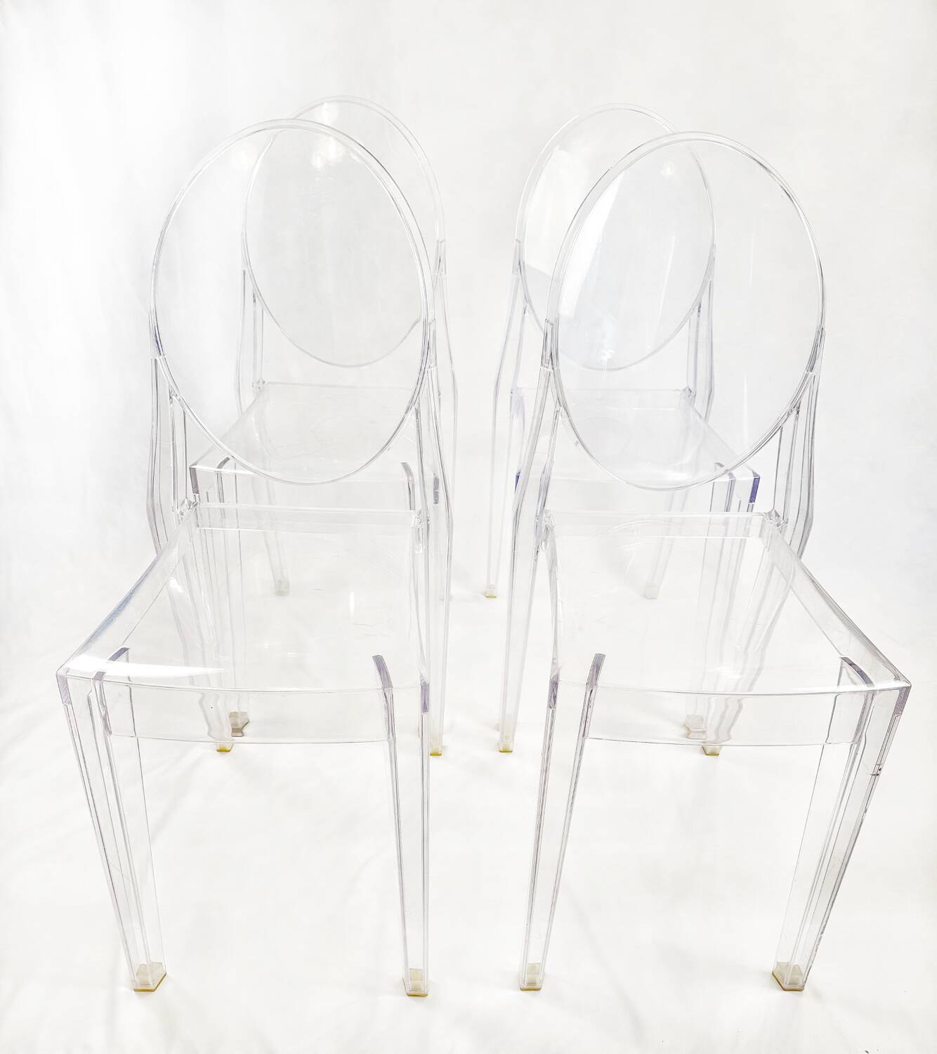 Lot de 4 chaises Ghost Victoria de Philippe Starck pour Kartell