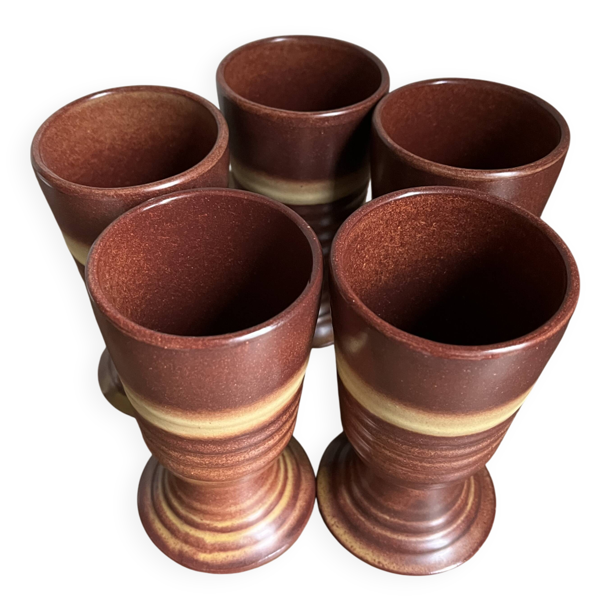 Set of 5 stoneware mazagrans.