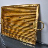 Rattan and brass top, Italy, 1970