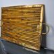 Rattan and brass top, Italy, 1970