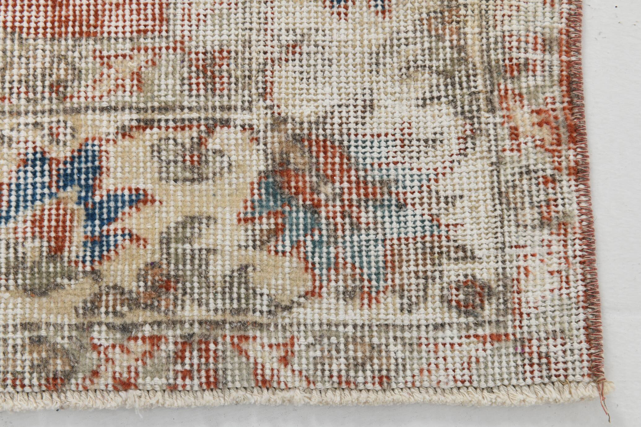 5x9 Pale Red & Blue Shabby Chic Vintage Turkish Rug, 151x259Cm SK5619