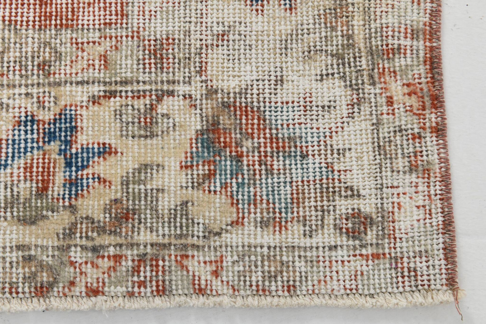 5x9 Pale Red & Blue Shabby Chic Vintage Turkish Rug, 151x259Cm SK5619