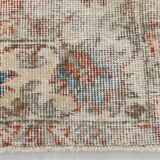 Tapis turc vintage shabby chic rouge pâle et bleu 5x9, 151x259 cm SK5619