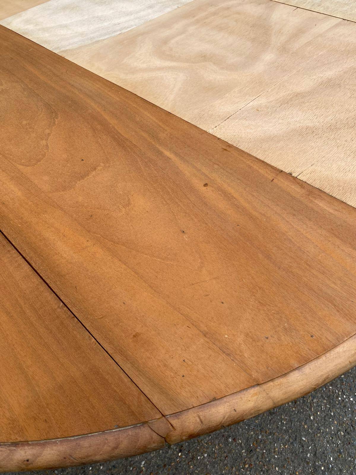 Louis Philippe round extendable dining table refurbished 215cm