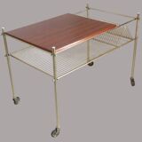 Vintage coffee table with rack Serving trolley on wheels