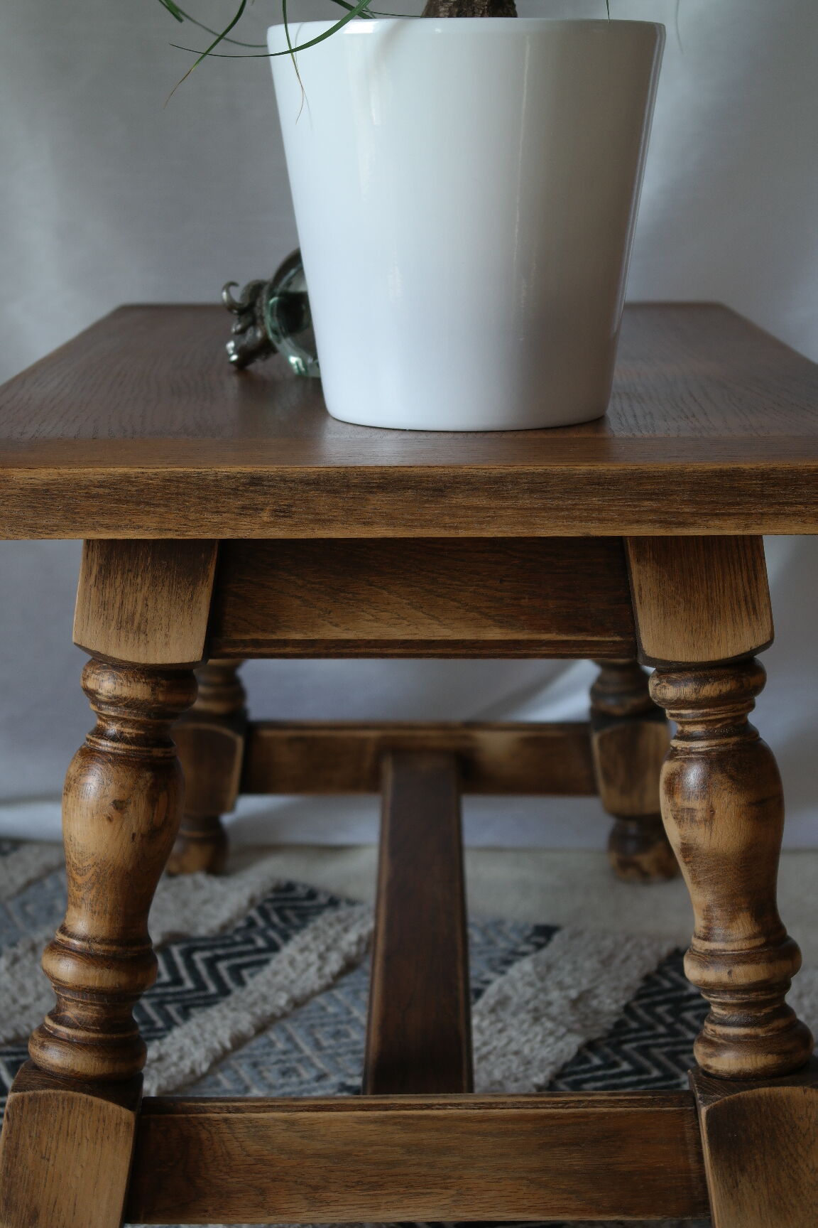 Country coffee table western vintage oak