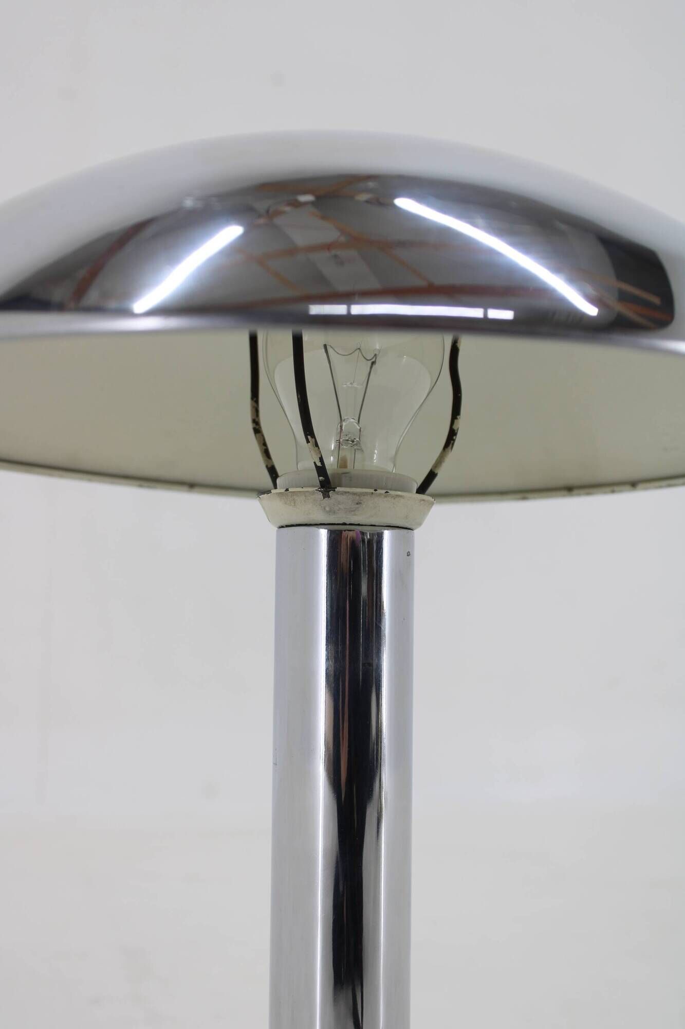 1930s Art Deco Chrome Plated Table Lamp , zechoslovakia