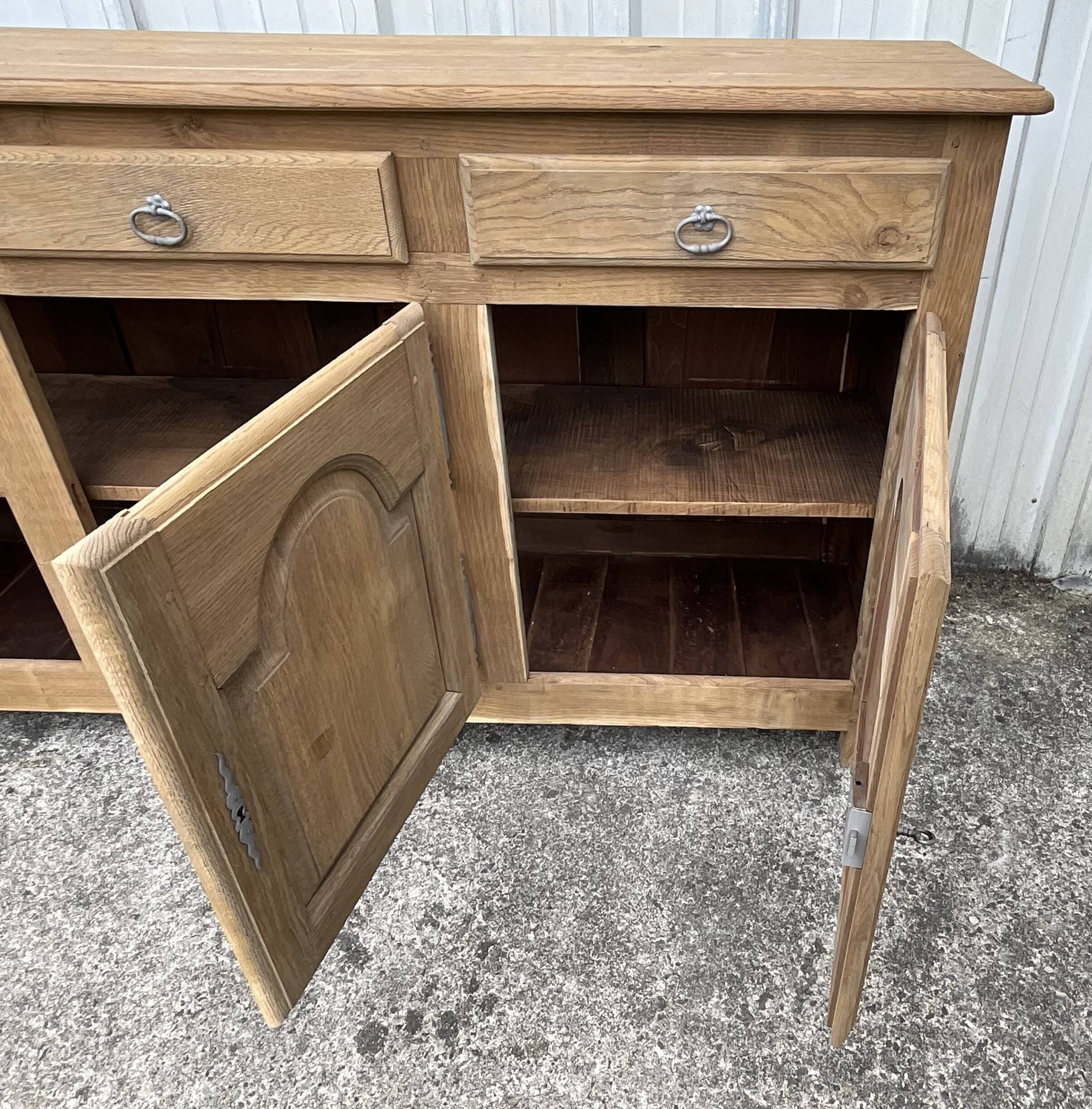 Solid Oak Sideboard Mid 20th Century