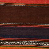 4x8 Brown & Blue Turkish Vintage Kilim Rug 139x245Cm SK 2314