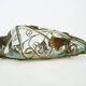 Pair of wall light cage in blown glass green color and wrought iron. Murano style. Year 80