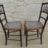 2 chaises cannées en bois de qualité