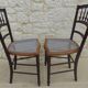 2 quality wooden caned chairs