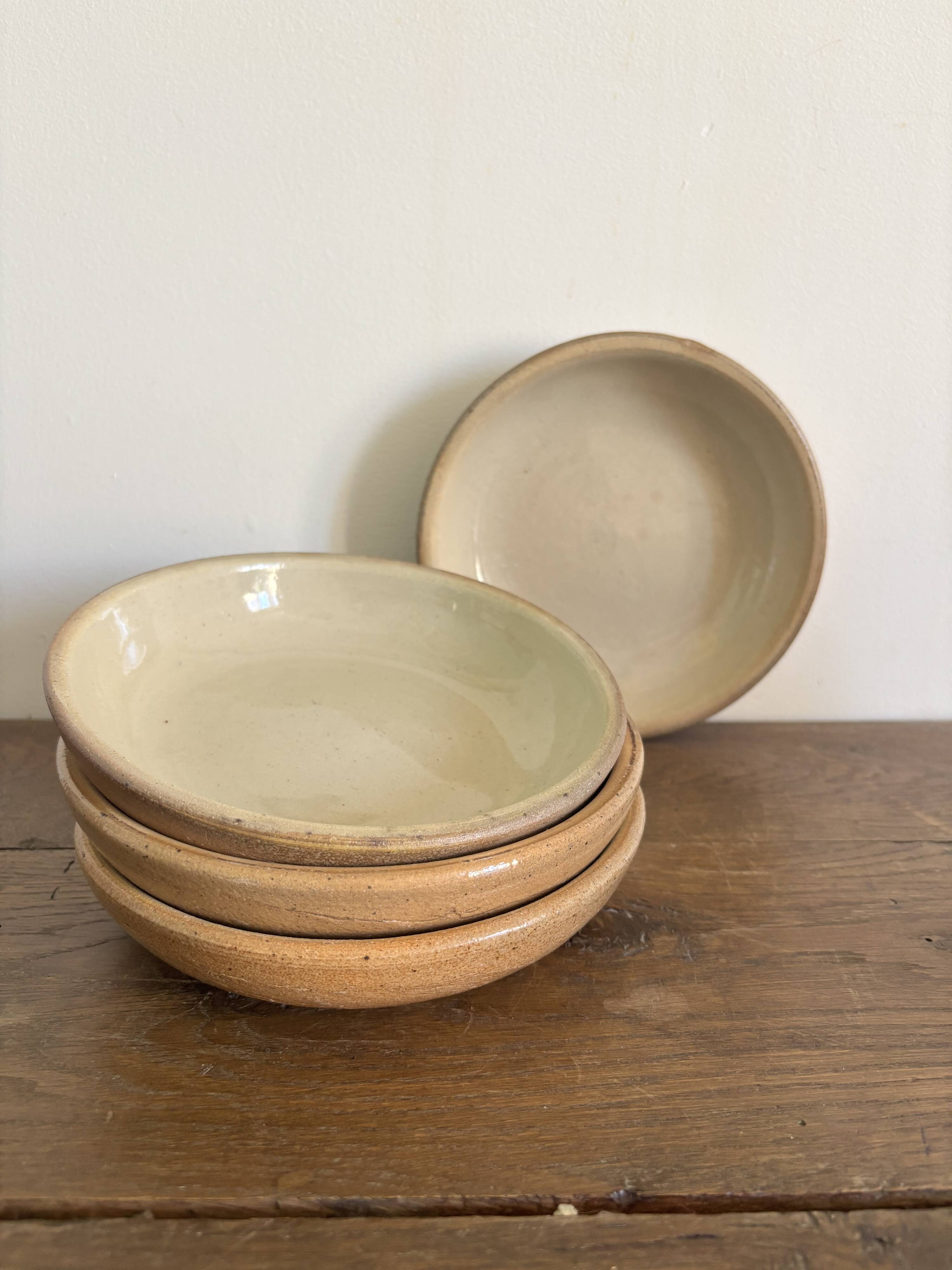 Vintage french stoneware ceramics set – mineral earth