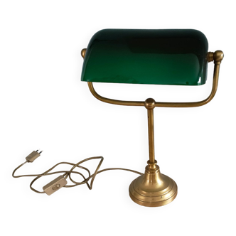 lampe de notaire , banquier opaline verte