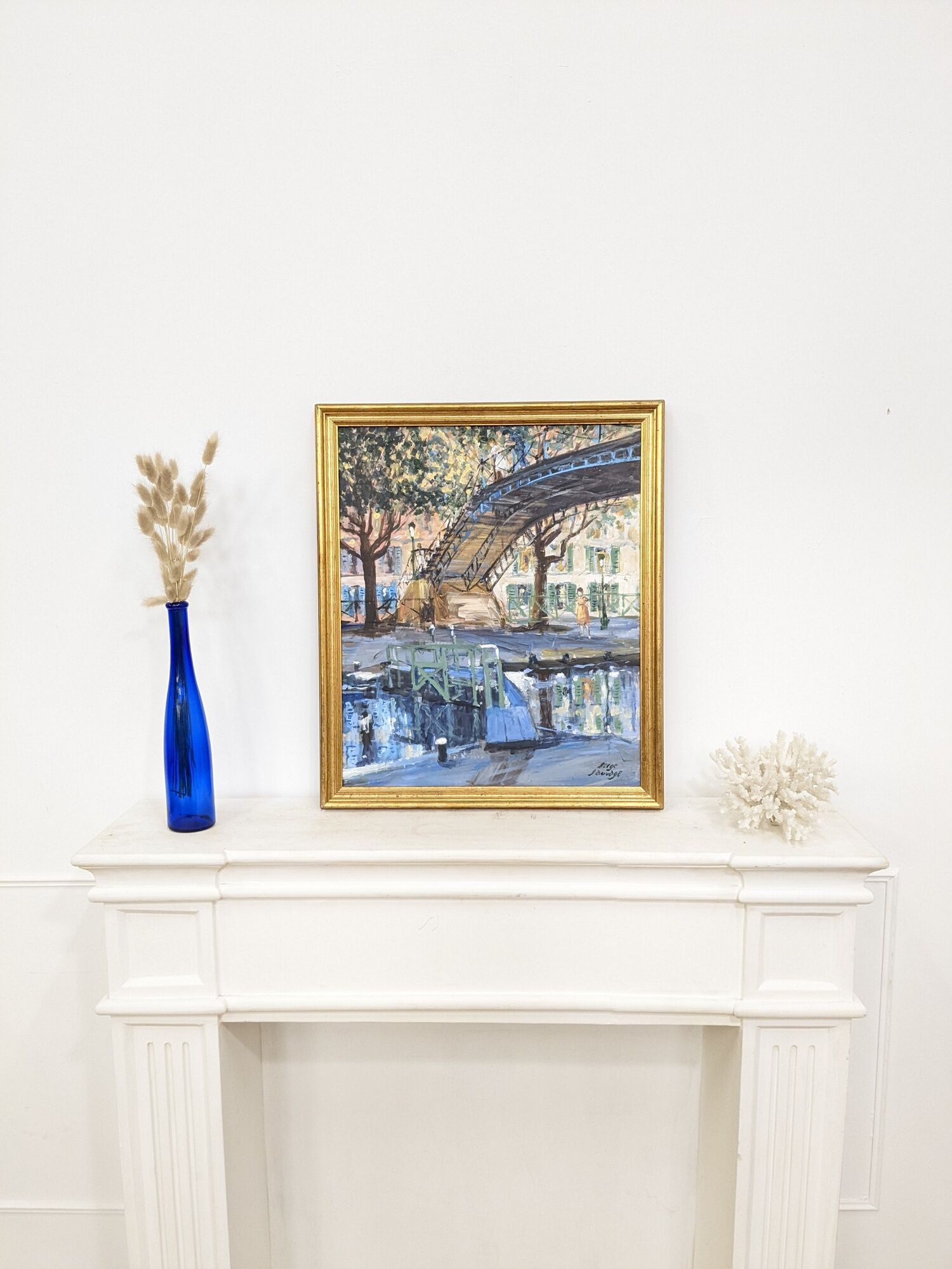 Tableau représentant le canal Saint Martin à Paris par Serge Sauvage