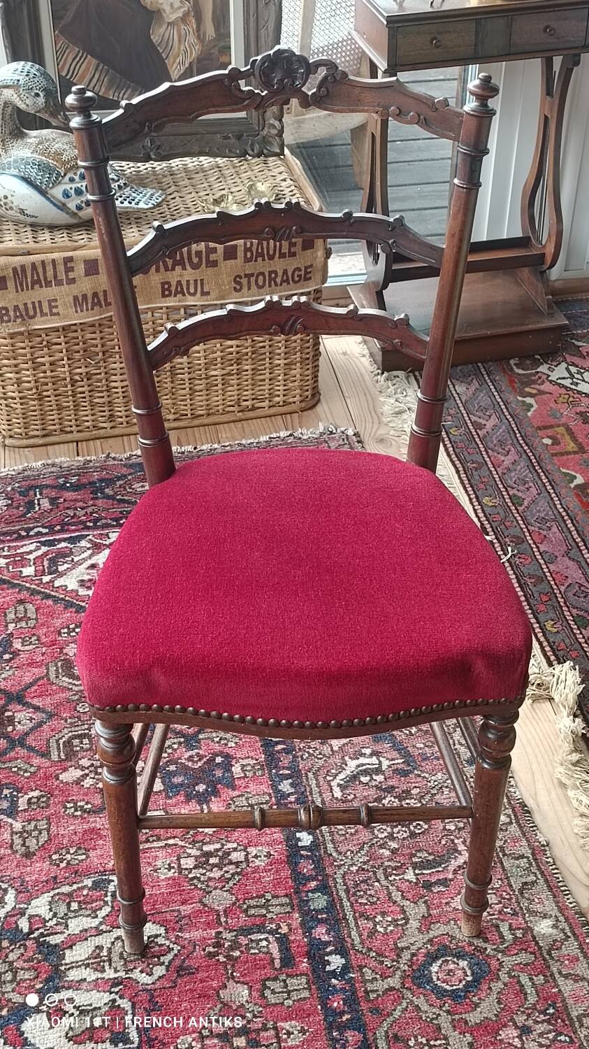 Rare chaise de chambre Napoléon III (1870/80), de style anglais