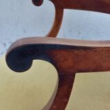 Louis Philippe office armchair in solid walnut