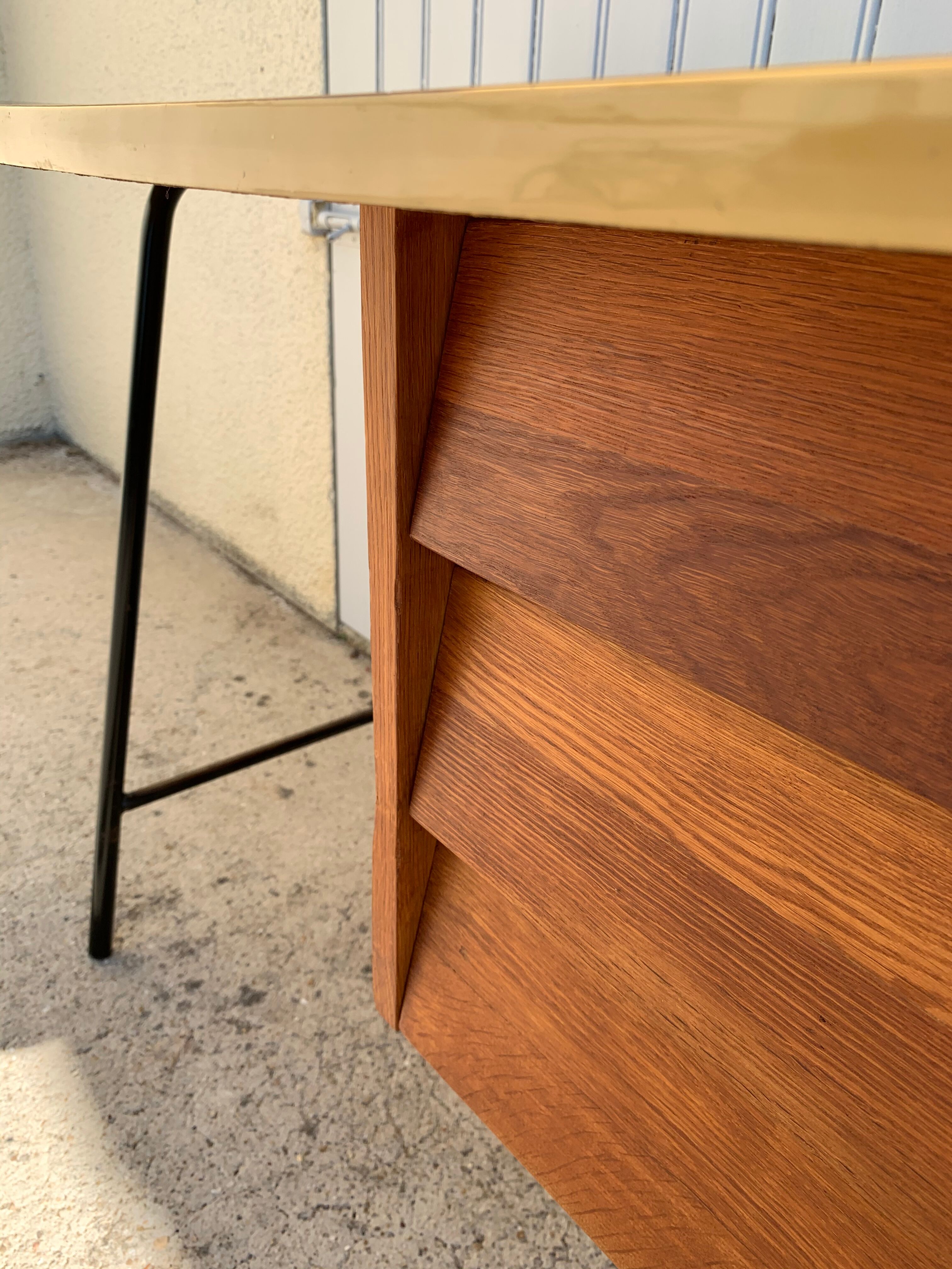 Vintage wood and formica desk 1950