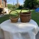 Set of 2 brown wicker baskets from the 1960s — two sizes, rustic vintage style.