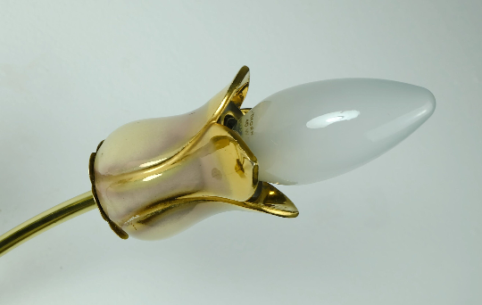 Mid century 2-light ceramic and brass sconce 1950s