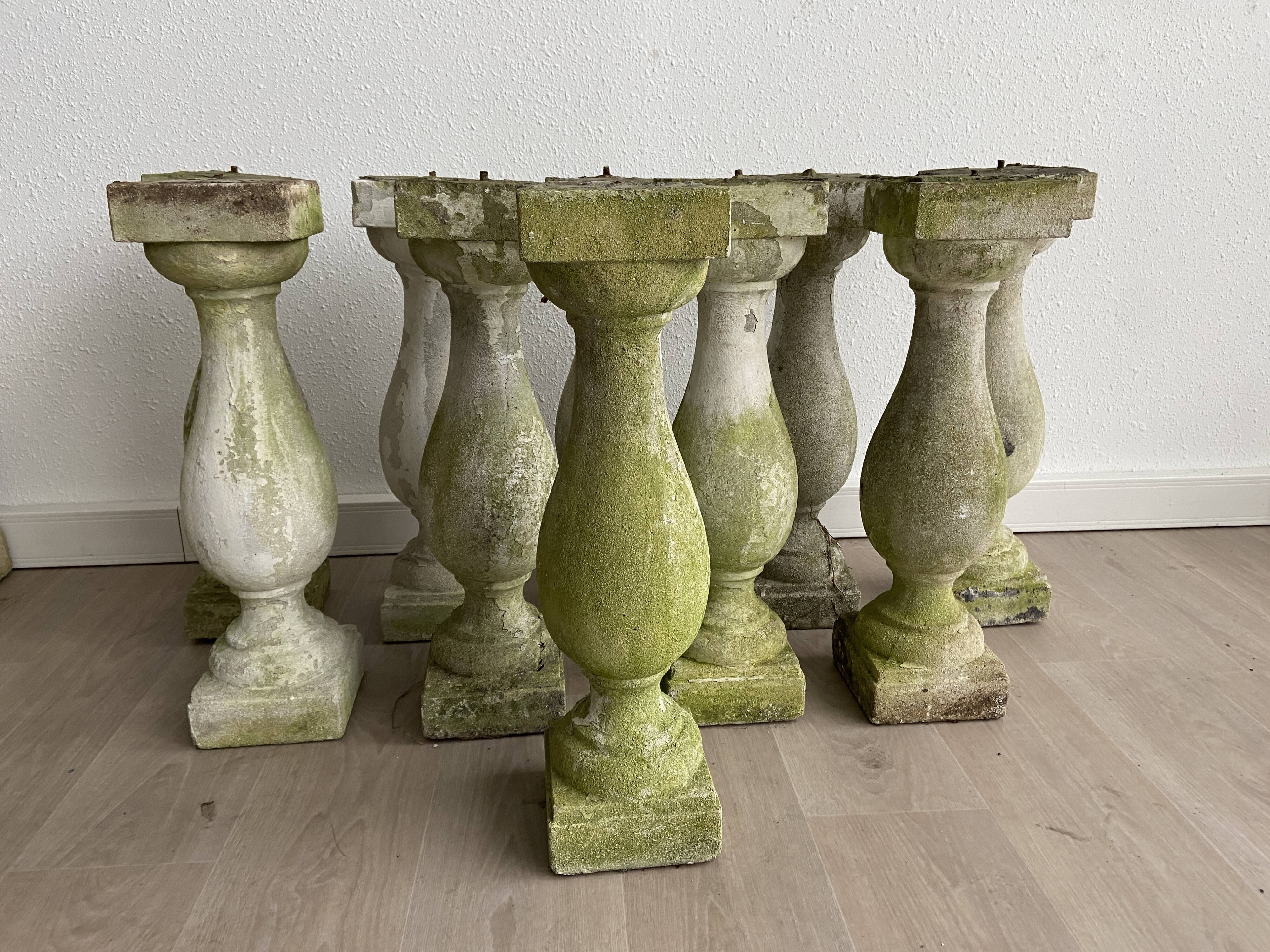Set of 10 vintage antique style balusters