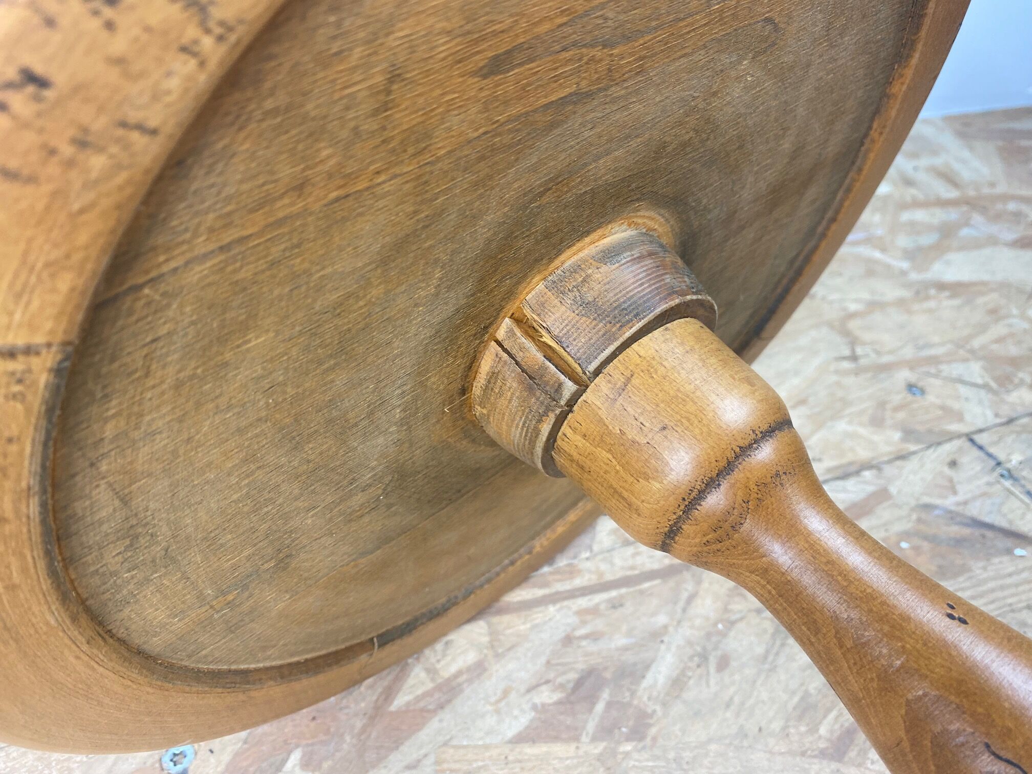 Solid wood tripod pedestal table 1900