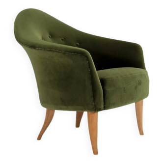 Little Adam Chair by Kerstin Horlin-Holmquist in Green Velvet, Swedish 1950's