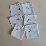 Set of 6 embroidered napkins