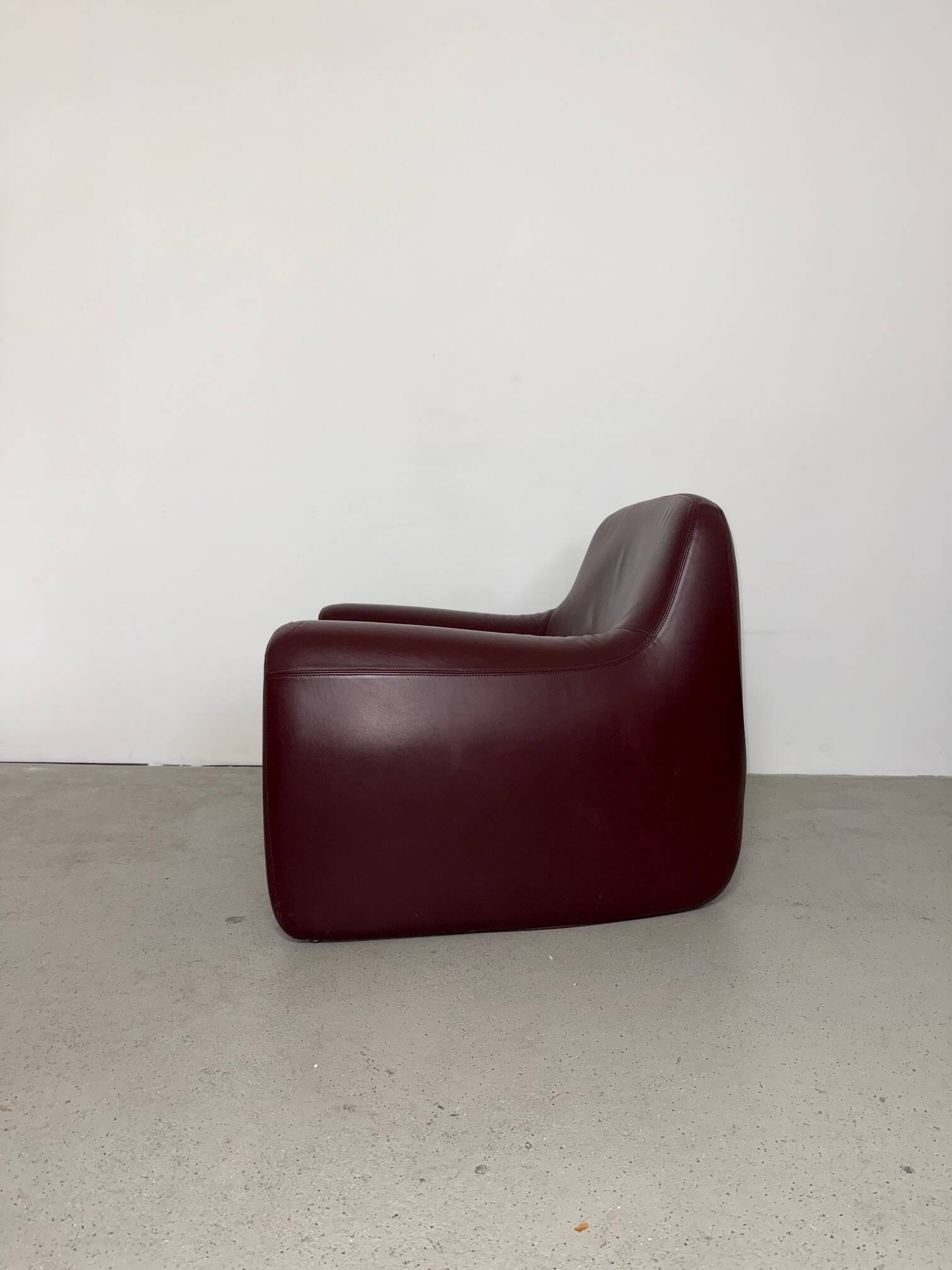 Sculptural Leather Lounge Chair by Cinova, Italy 1970s