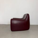 Sculptural Leather Lounge Chair by Cinova, Italy 1970s