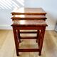 Ensemble de tables d'appoint ou tables gigognes vintage, 3 pièces, motif bois incrusté