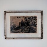Charcoal drawing signed Robert Simon