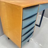 Coiffeuse avec tiroirs de rangement et miroir rabattable
