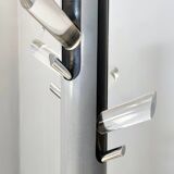 Varnished Iron, Steel and Plexiglass Illuminated Coat Rack, Italy