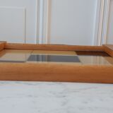 Beech and plexiglass checkerboard top 60s