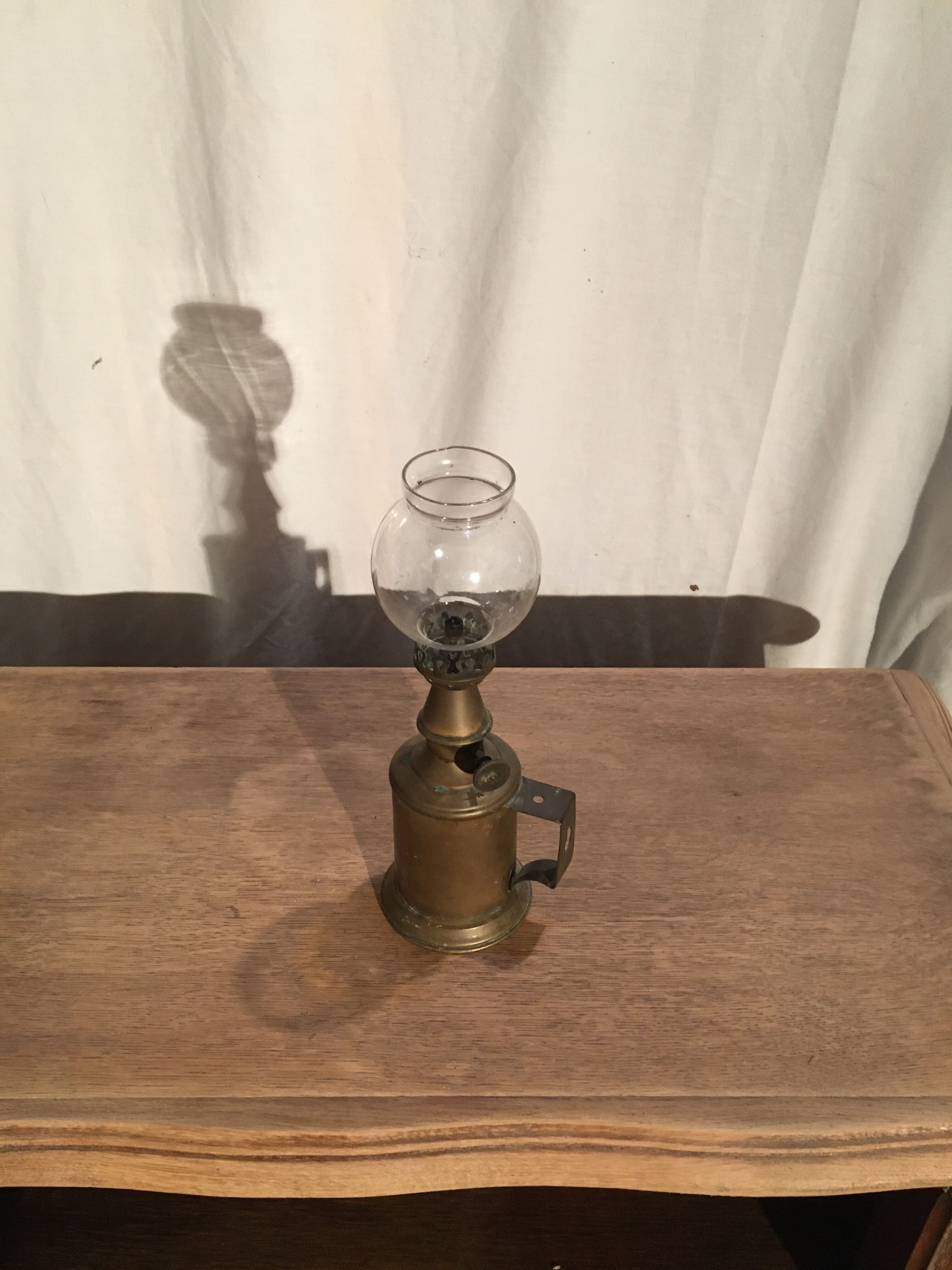 Late XIX brass Pigeon Lamp