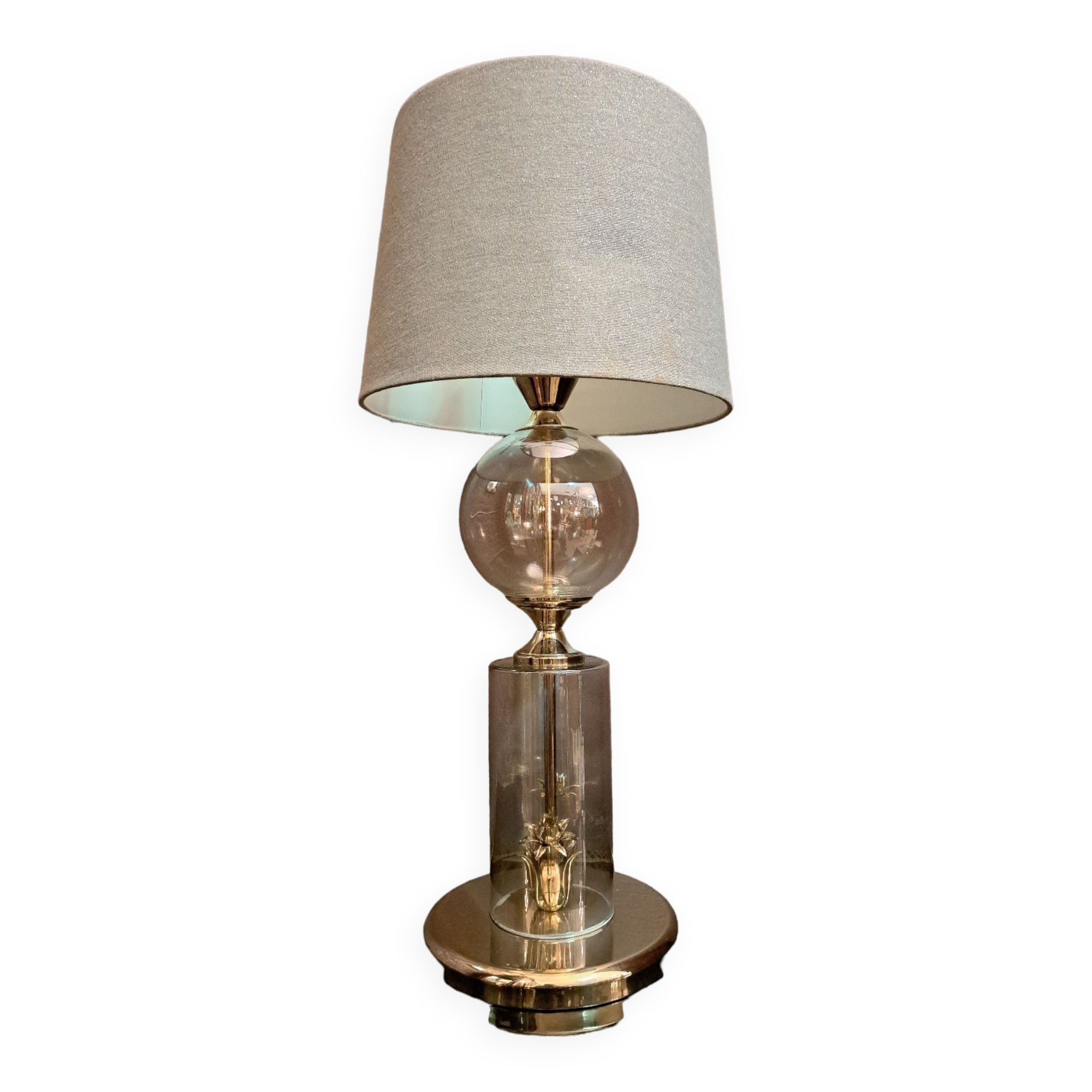 Lampe See Delmas en laiton et verre