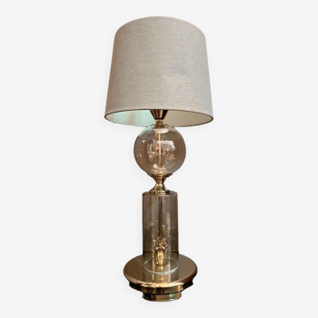 See Delmas lamp in brass and glass