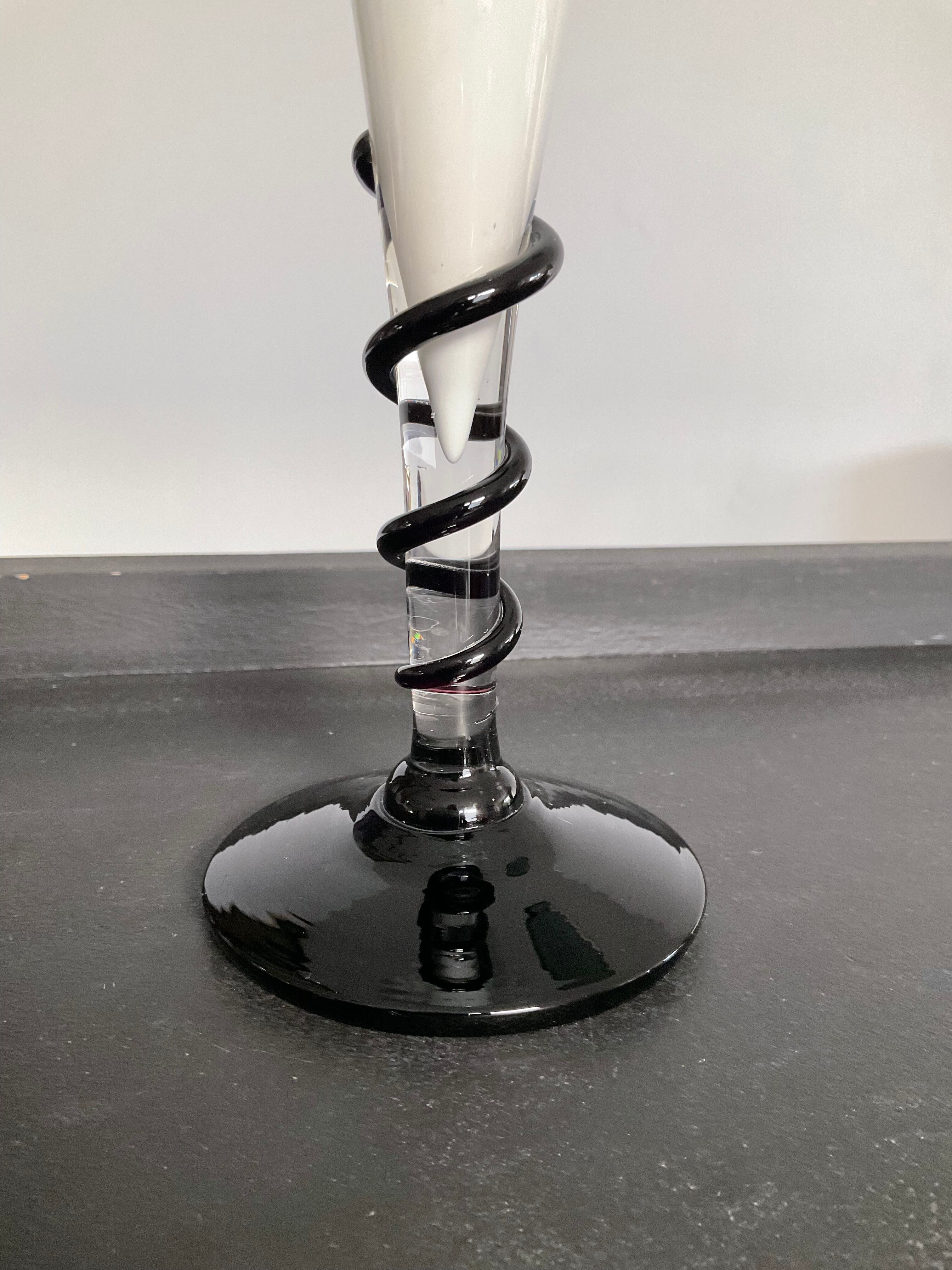 Vintage soliflore vase in glass paste 50s